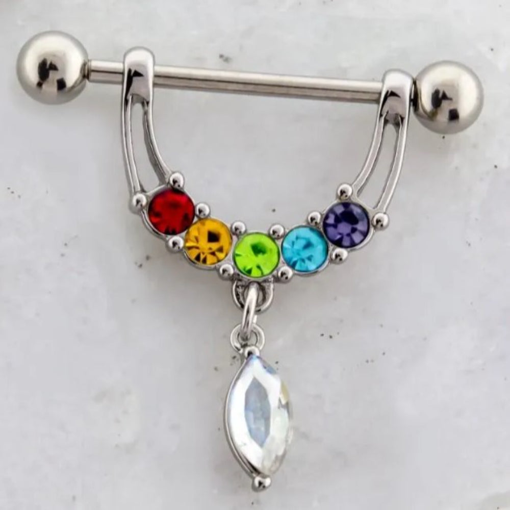 Nipple Ring Pride Gem Loop