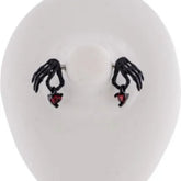 Nipple Ring Skeleton Hands with Hearts