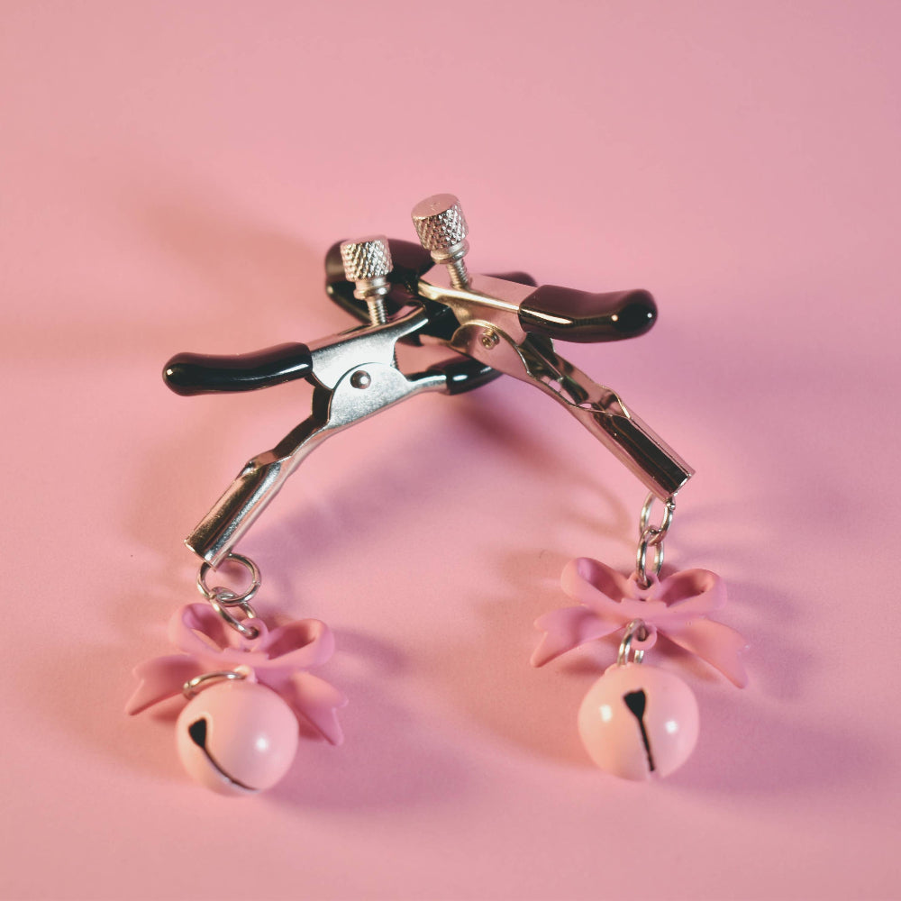 Nipple Clamps Pink Bells and Bows Medusa Gothic Nipple Clamps Pink Bells and Bows Medusa Gothic