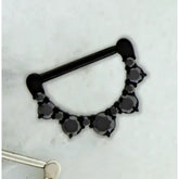 Nipple Ring Clicker Black Gems Black