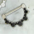 Nipple Ring Clicker Black Gems Silver