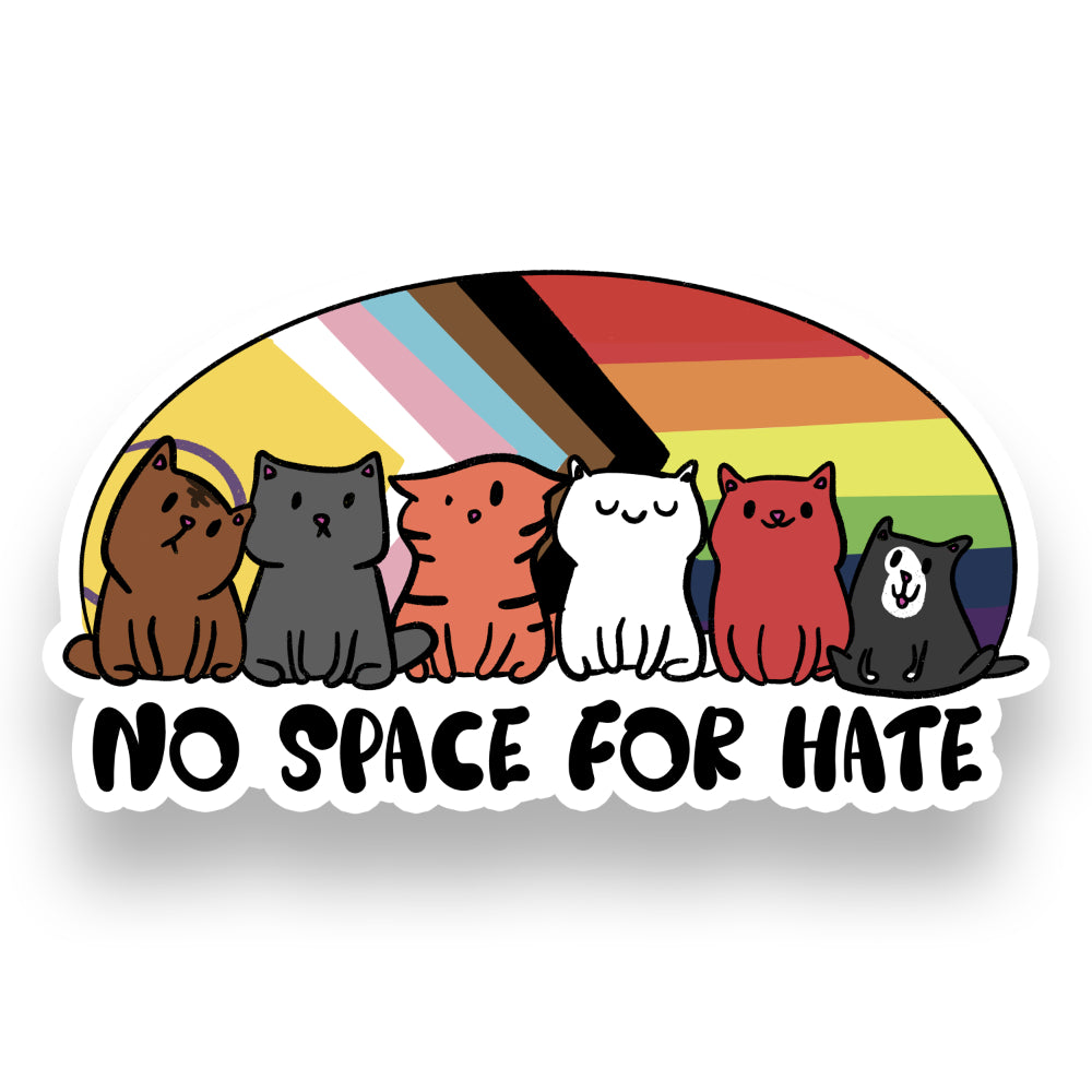 No Space for Hate Vinyl Sticker Sticker Rebel and Siren   