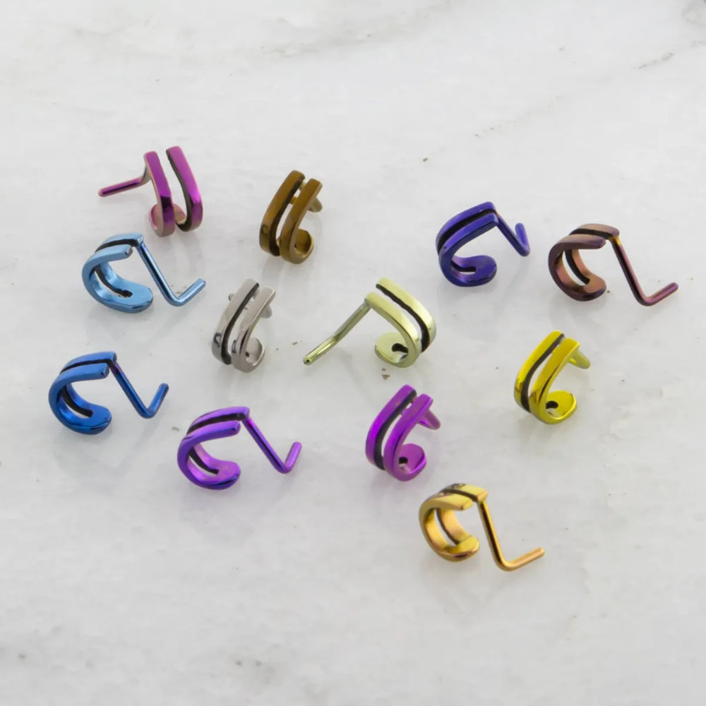 Nose Screw Double Loops Jewelry Metal Mafia   
