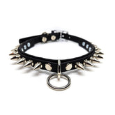 Onyx Spiked Ring Collar Large (16.5"-19")