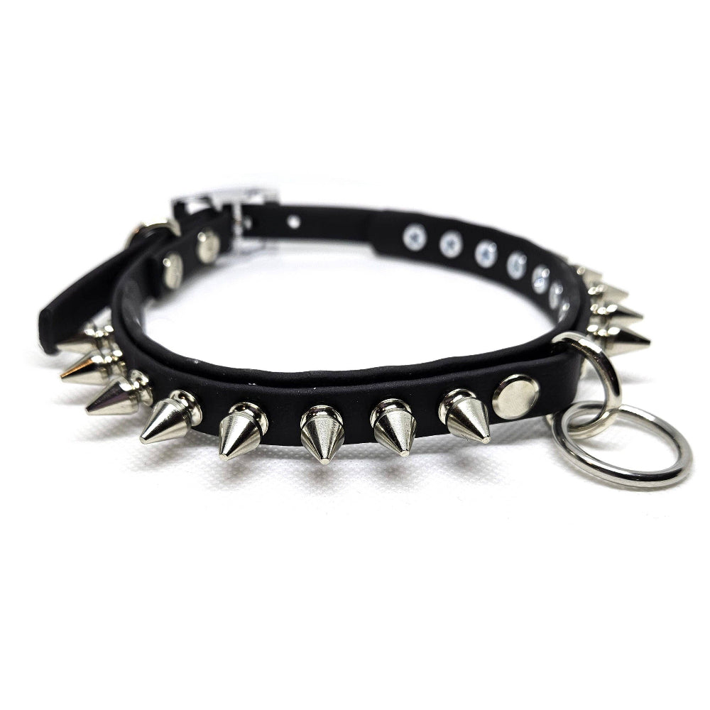 Onyx Spiked Ring Collar