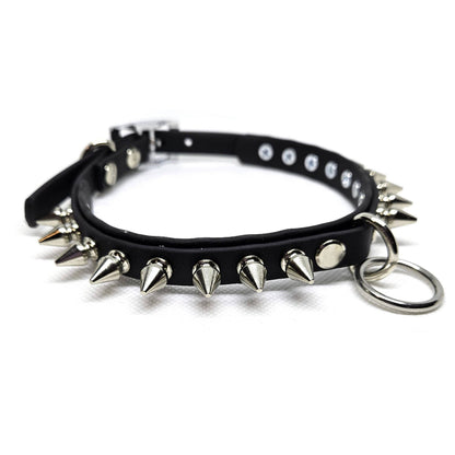 Onyx Spiked Ring Collar