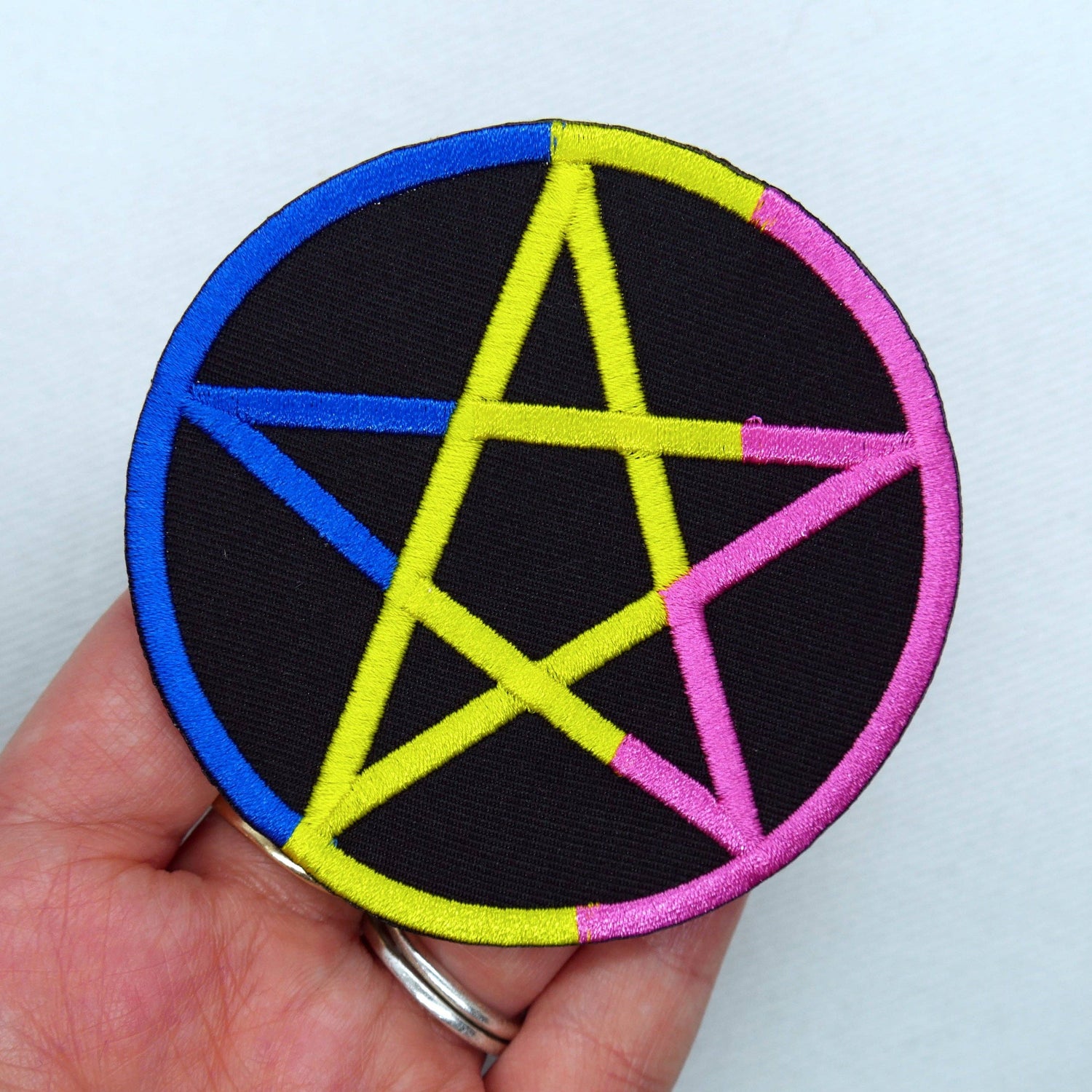 Pansexual Pride Pentagram Iron On Patch