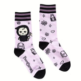 Pastel Goth Grim Reaper Crew Socks