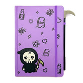 Pastel Goth Grim Reaper Journal and Scythe Pen Set