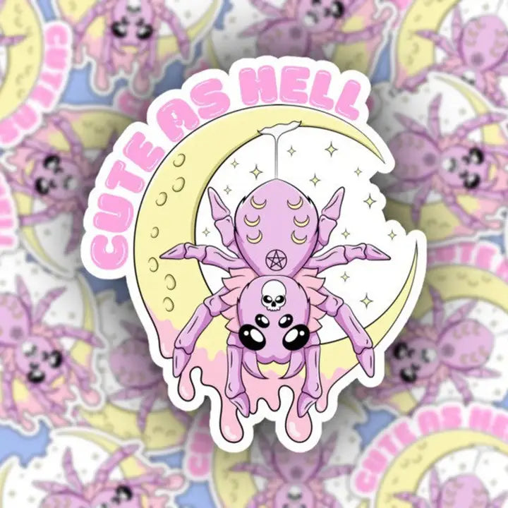 Cute as Hell Tarantula Sticker