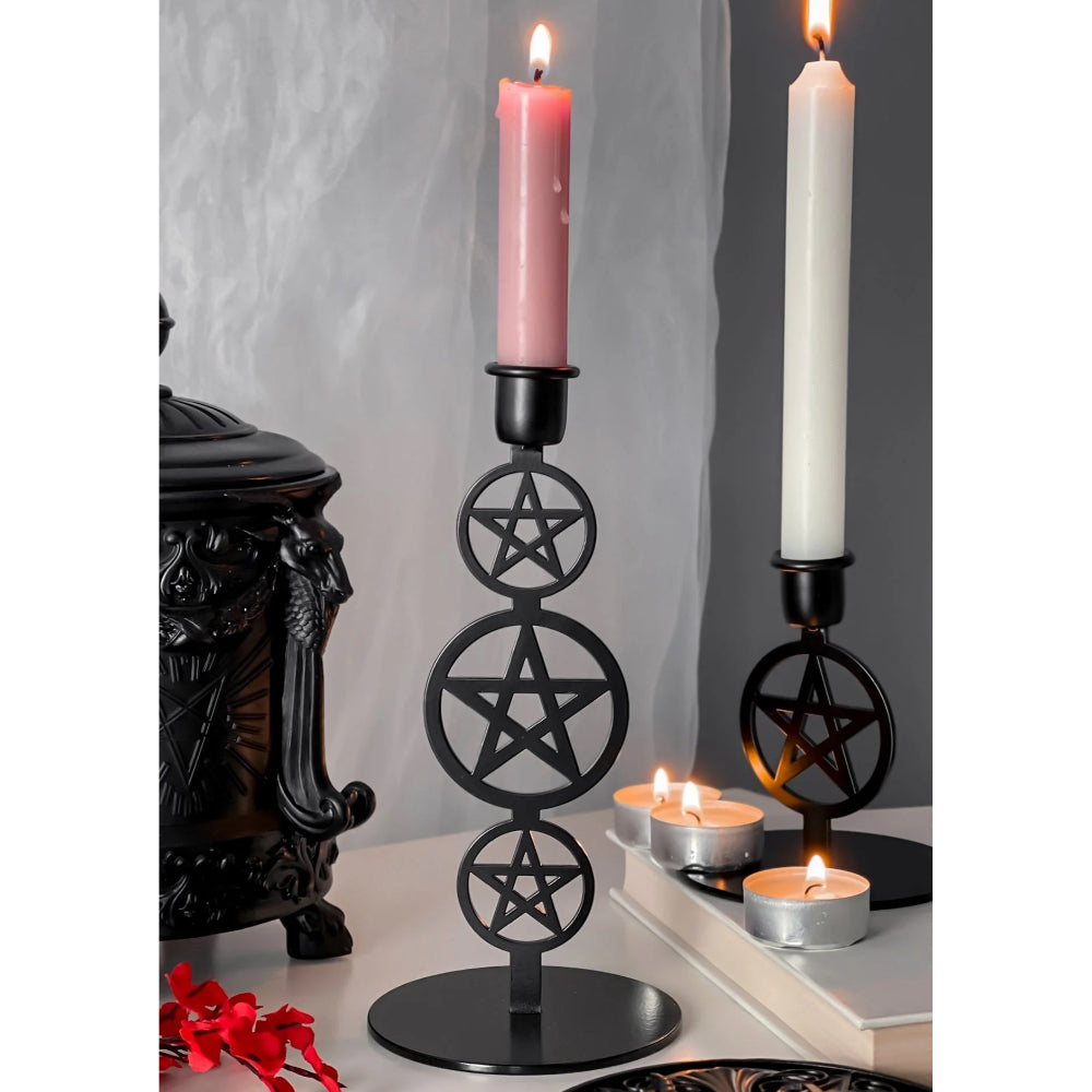 Pentagram Candlestick Triple Home Decor Killstar   