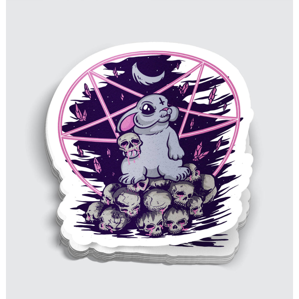 Pentagram Skull Rabbit Sticker