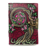 Pink Tree Pentacle Leather Journal