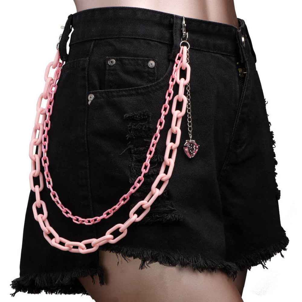 Pink Strawberry Acrylic Waist Chain
