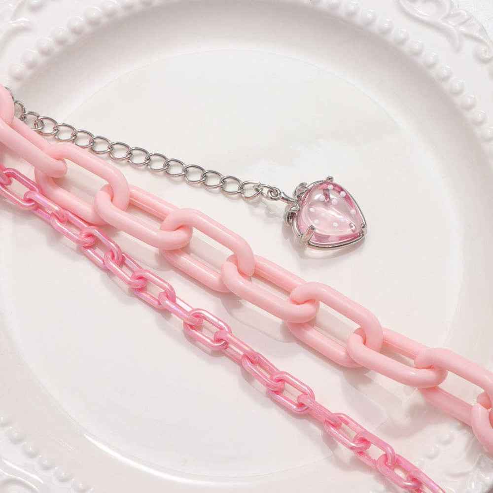 Pink Strawberry Acrylic Waist Chain