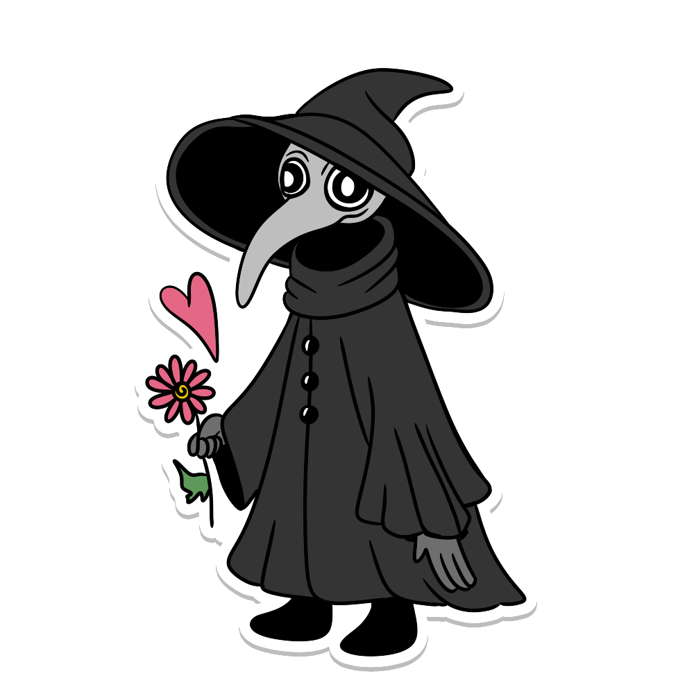 Plague Doctor with Flower Sticker