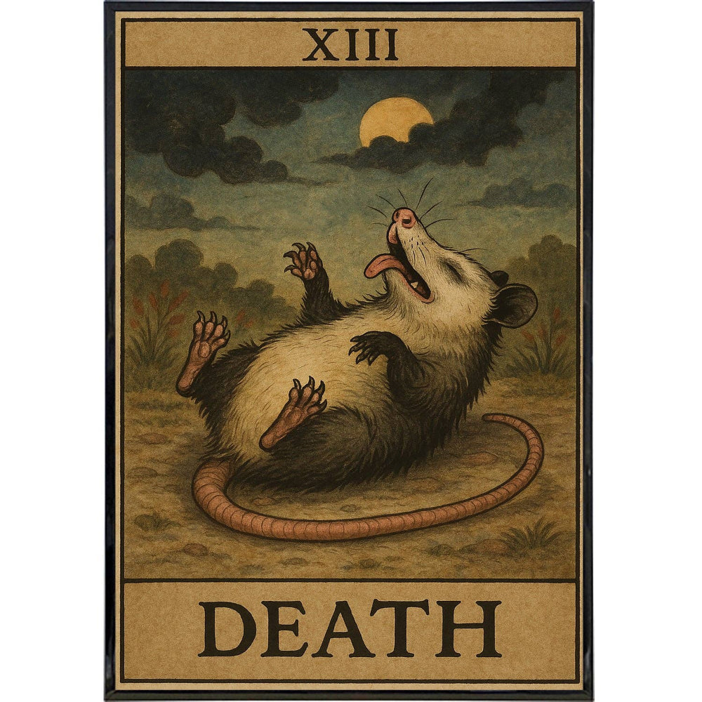 Possum Playing Death Tarot Original Poster