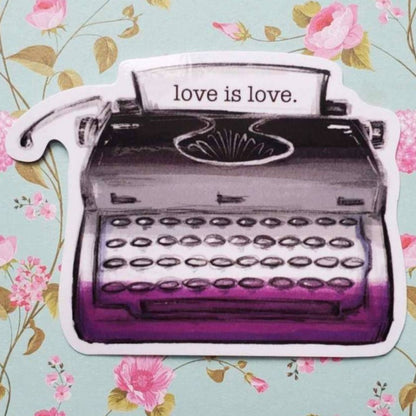 Pride Typewriter Sticker Asexual