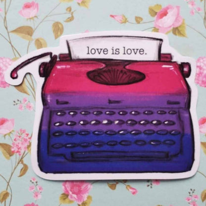 Pride Typewriter Sticker Bisexual
