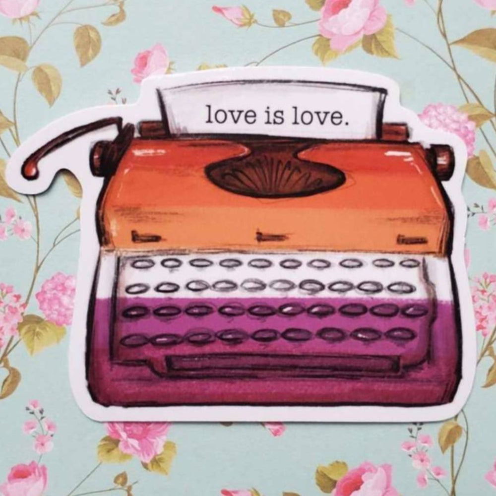 Pride Typewriter Sticker Lesbian