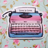 Pride Typewriter Sticker Trans