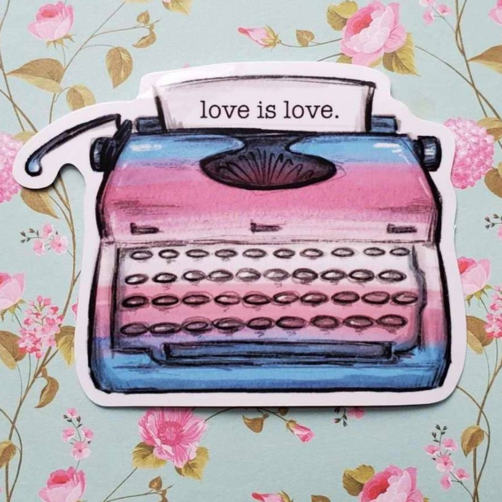 Pride Typewriter Sticker Trans