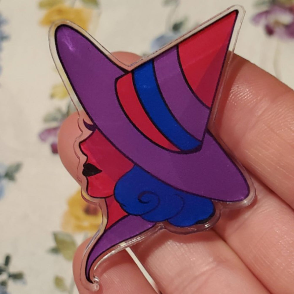 Pride Witch Acrylic Pin Accessories Joan of Art Bisexual