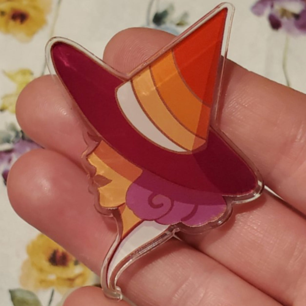 Pride Witch Acrylic Pin Accessories Joan of Art Lesbian