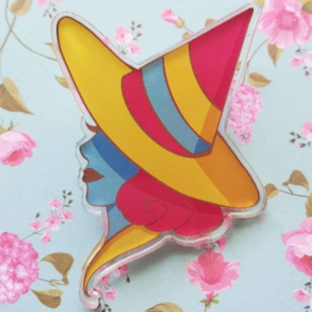 Pride Witch Acrylic Pin Accessories Joan of Art Pansexual