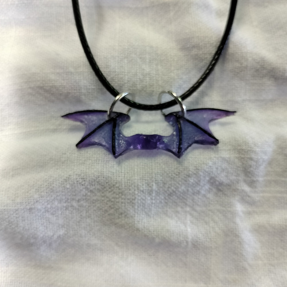 Handmade Batwing Necklace Jewelry Pink Star Arts Purple  