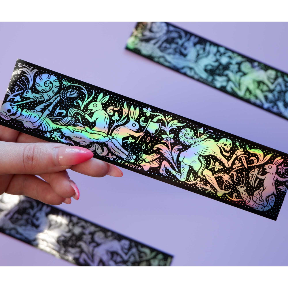 Rabbits vs Skeletons Holographic Sticker
