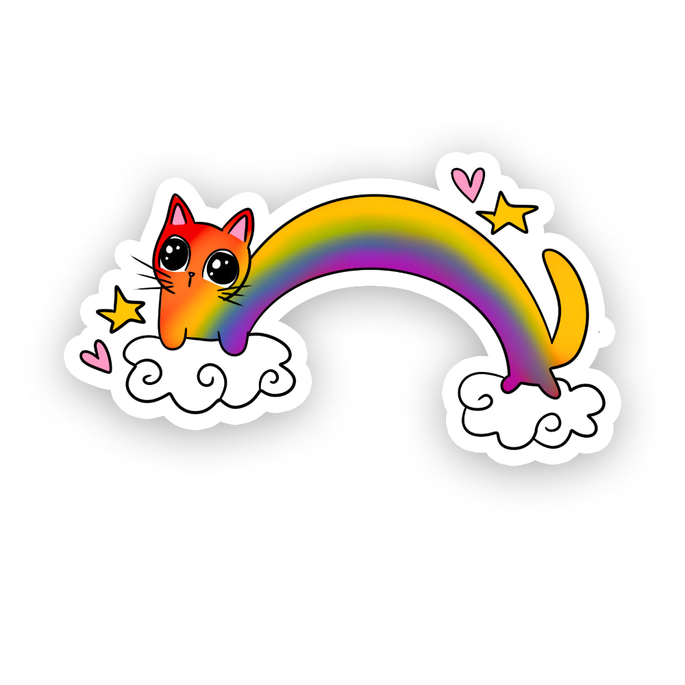 Rainbow Cat Sticker Sticker Rebel and Siren   