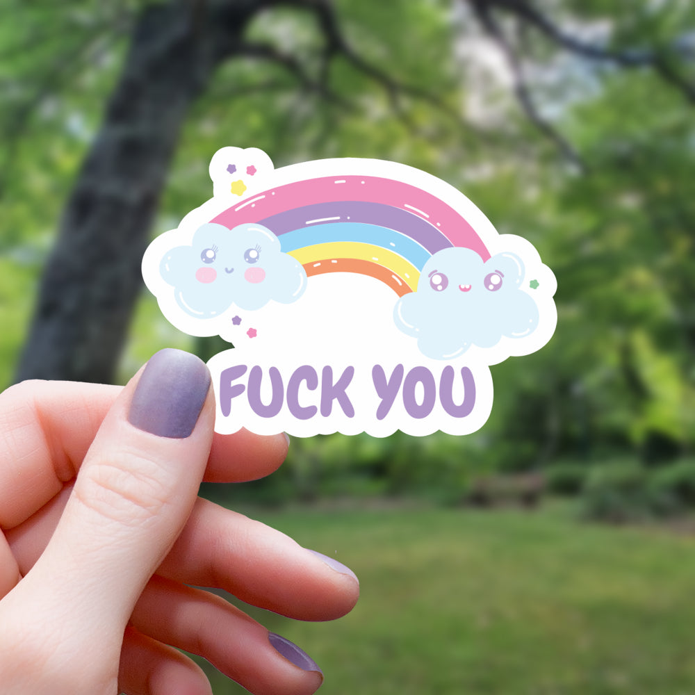 Rainbow Fuck You Sticker