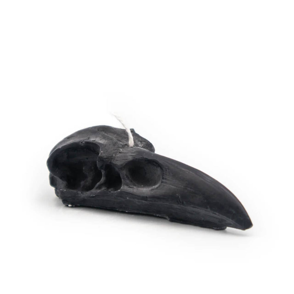 Raven Skull Pillar Candle