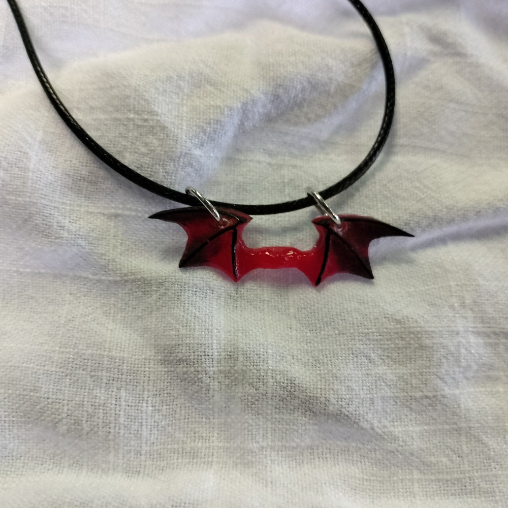 Handmade Batwing Necklace Jewelry Pink Star Arts Red  