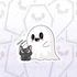 Scritch Scratch Cat Ghost Sticker