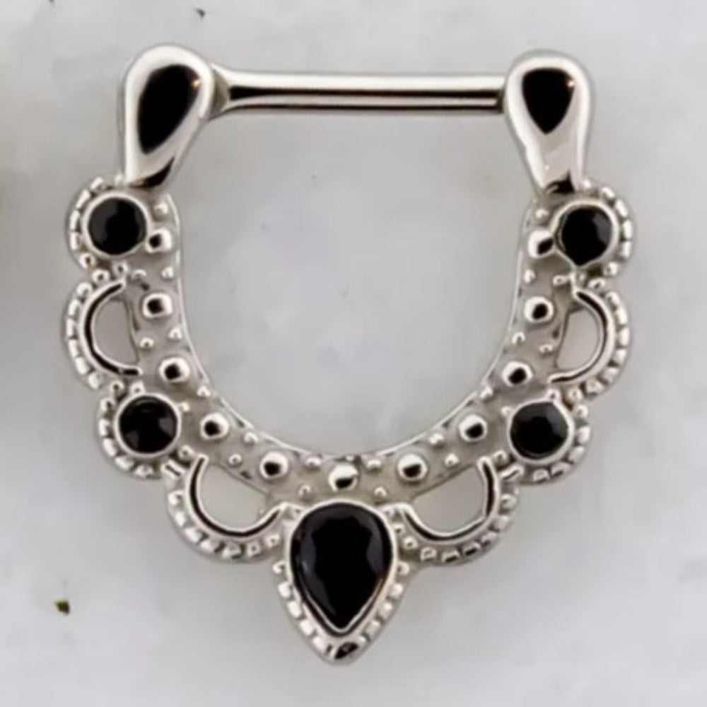 Septum Clicker Gem Cutout Filigree Jewelry Metal Mafia   