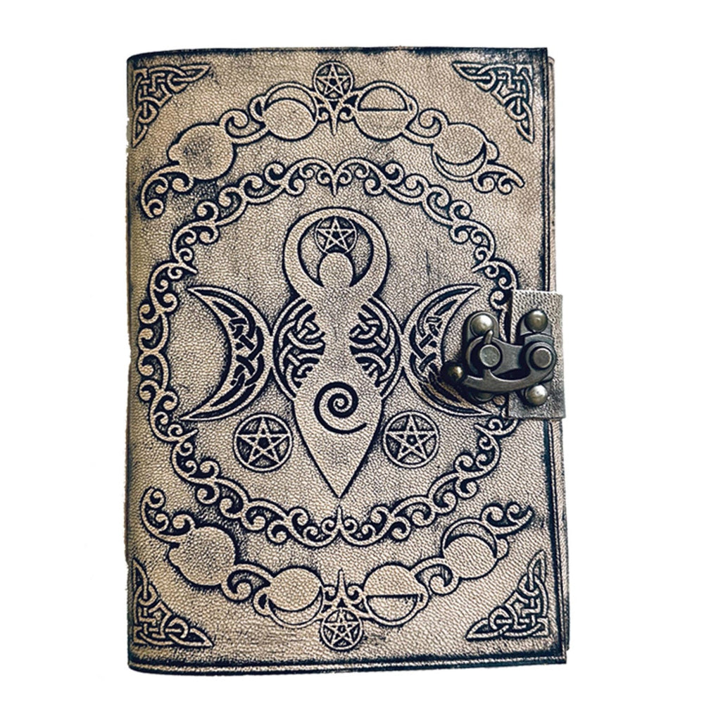 Silver Celestial Goddess Leather Journal Journal Designs by Deekay Inc.