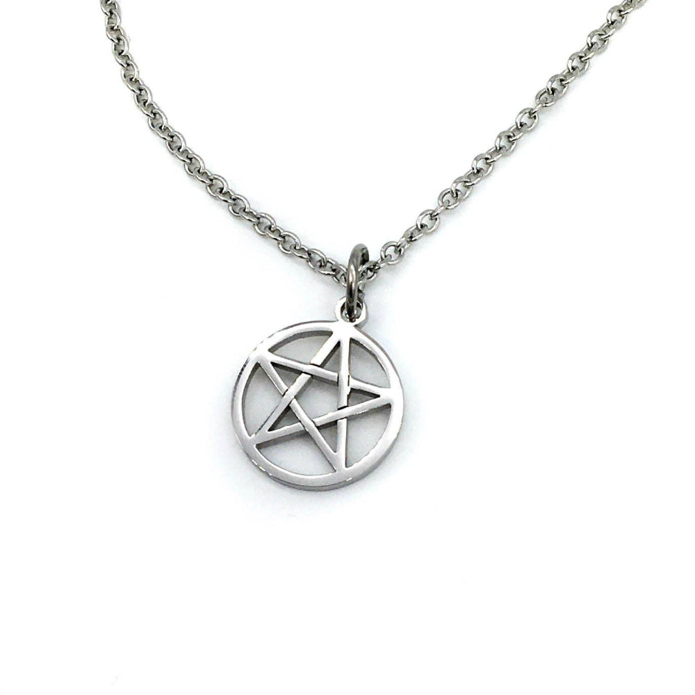 Silver Pentacle Necklace Jewelry Mysticum Luna   
