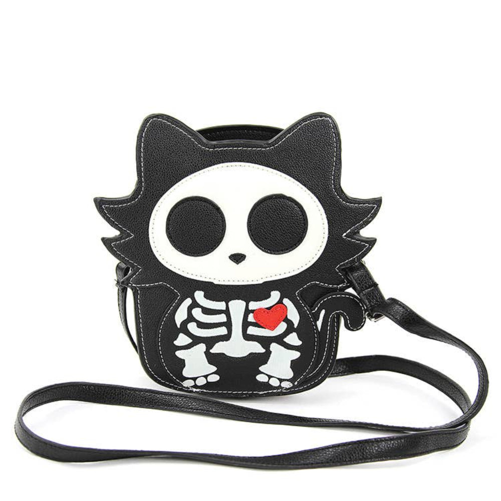 Skeleton Cat Crossbody Bag Glow in the Dark