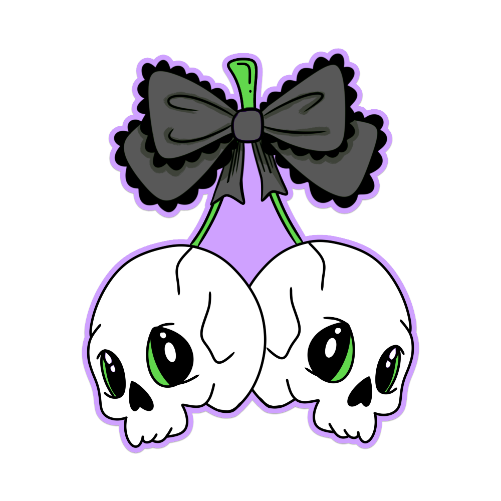 Skull Cherries Sticker