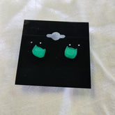 Handmade Cat Studs Small Green