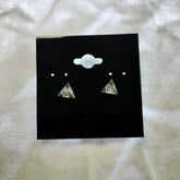 Handmade Shape Studs Tiny Clear Triangles*