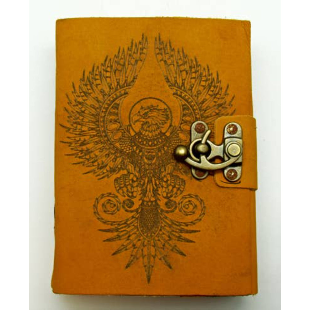 Soft Leather Journal With Embossed Phoenix