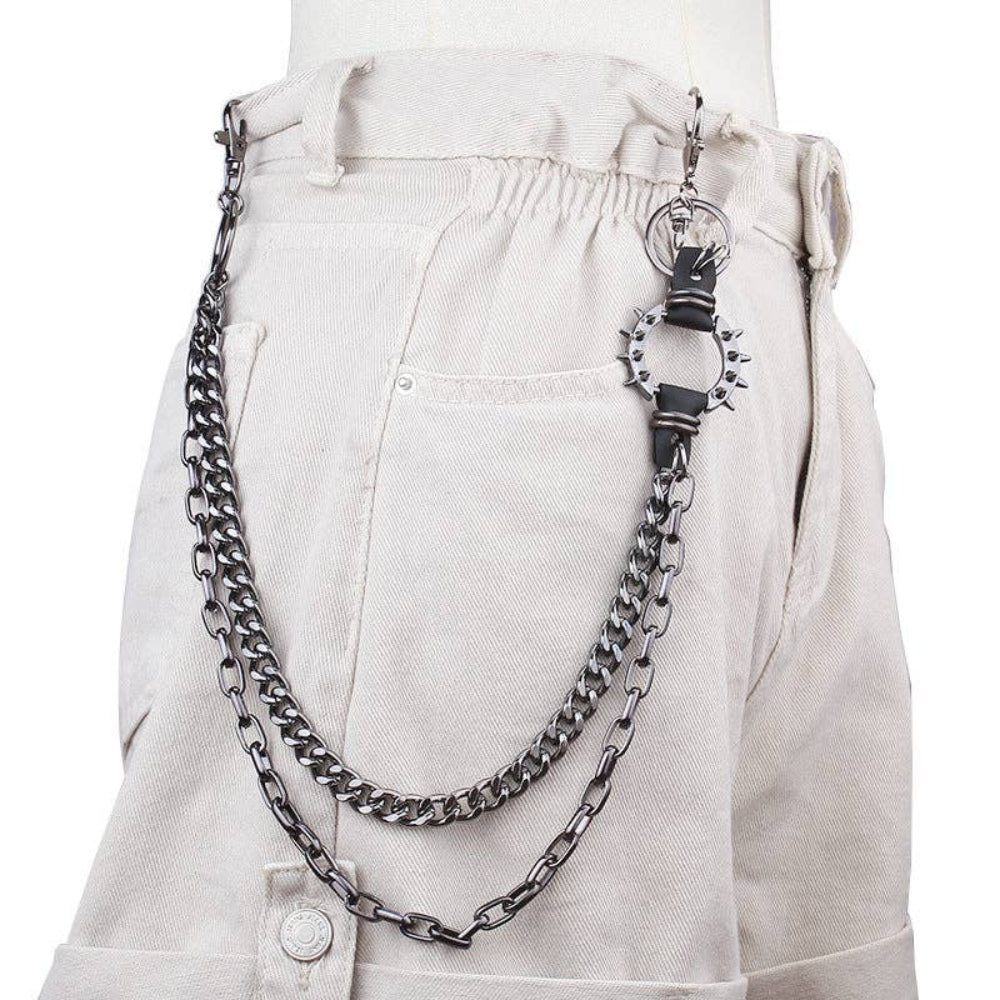 Spiked Ring Chain Wallet Chain