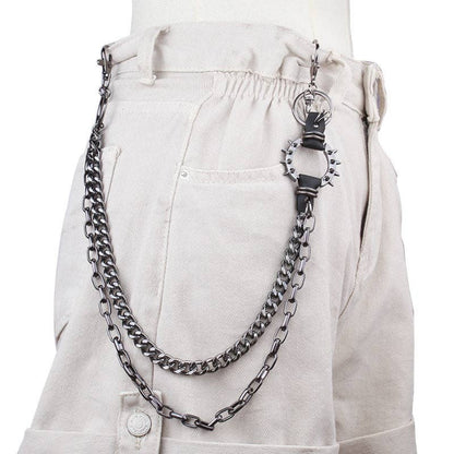 Spiked Ring Chain Wallet Chain