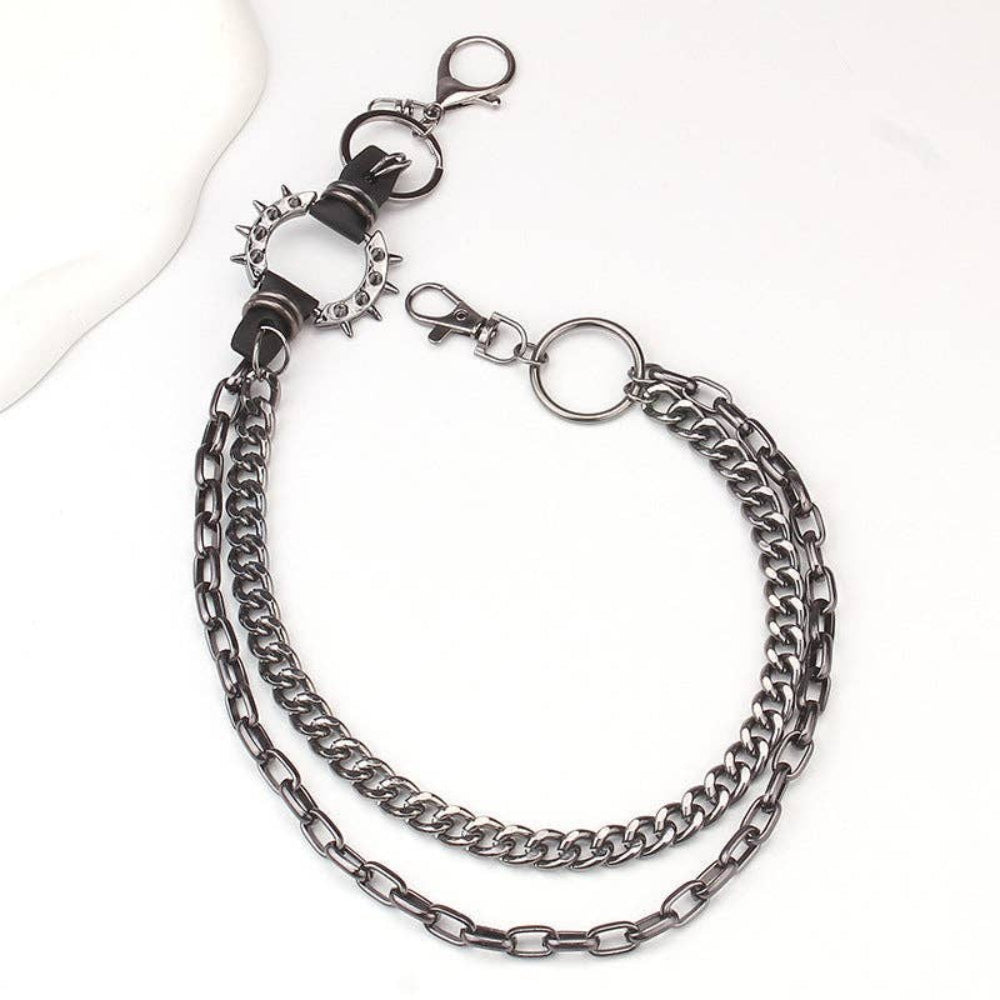 Spiked Ring Chain Wallet Chain Gun Black Spike PC