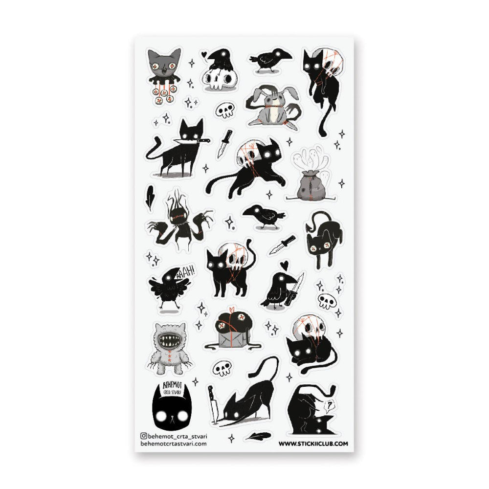 Spooky Feline Fun Sticker Sheet Sticker STICKII   