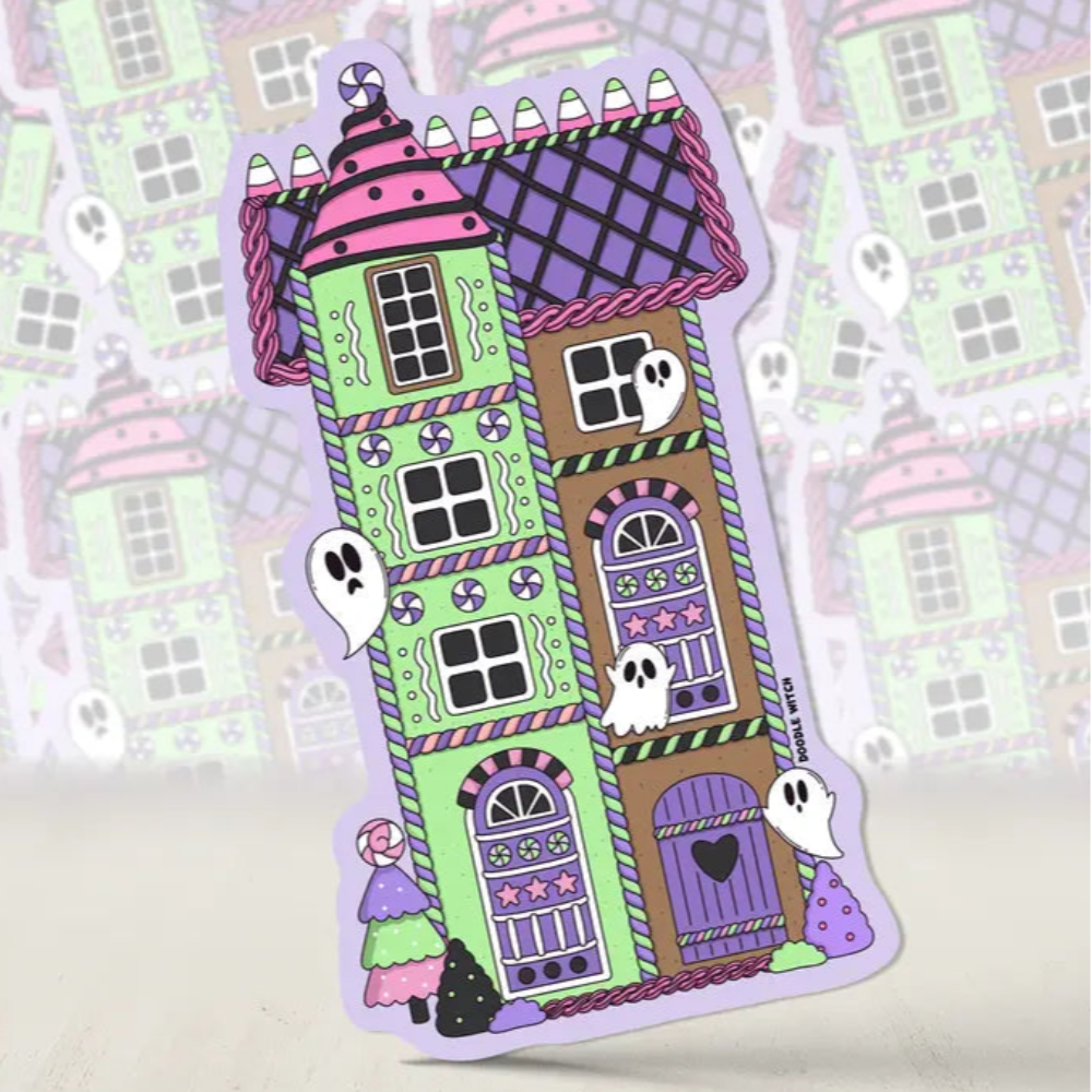Spooky Gingerbread House Sticker