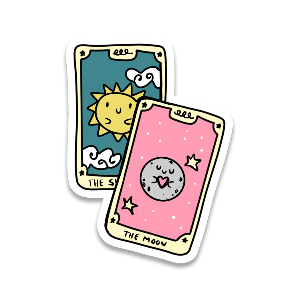 Sun Moon Tarot Cards Sticker Sticker Rebel and Siren   